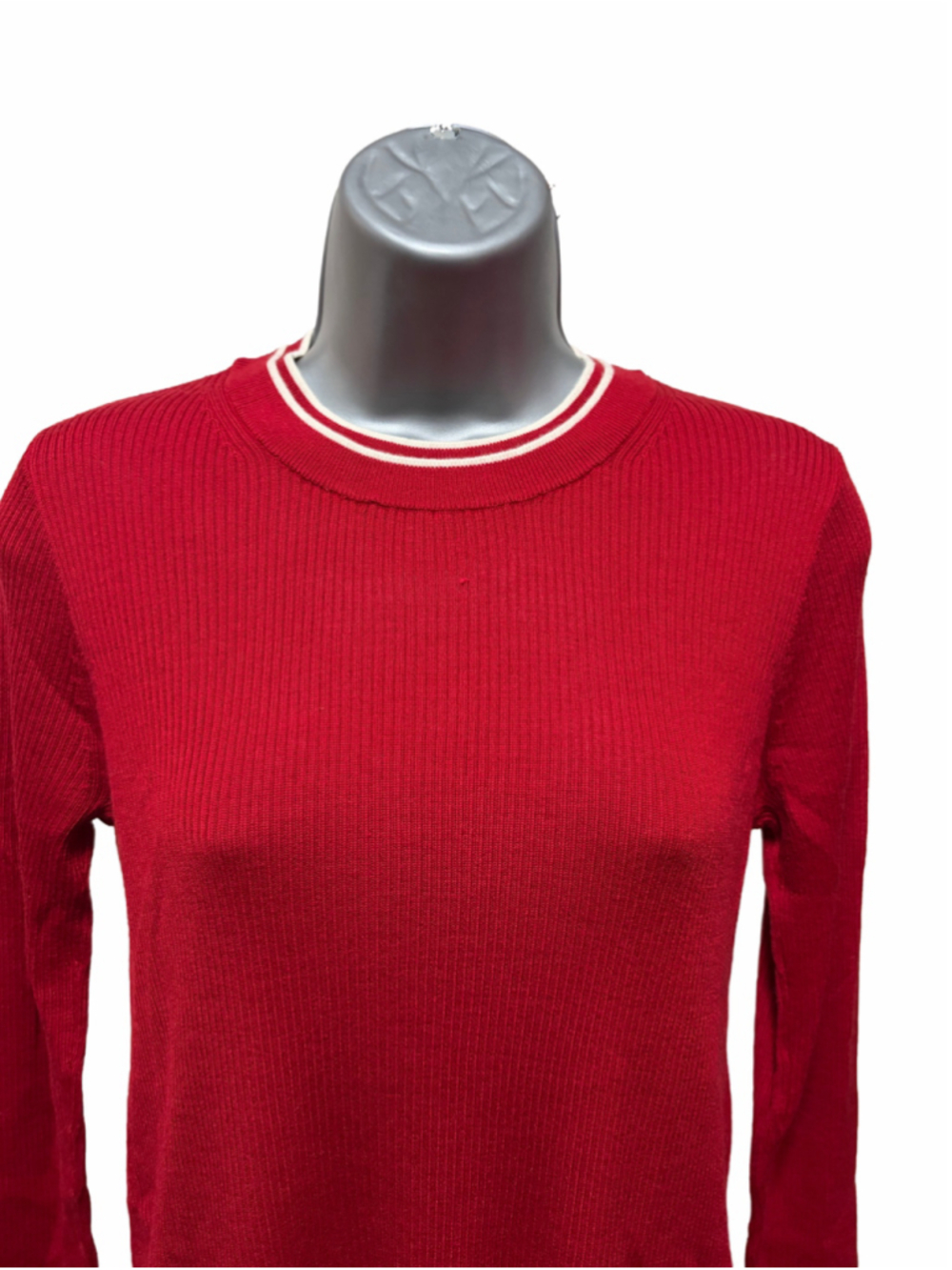 NWT Madewell Double Layered Crewneck in Merino-Silk Blend Size medium in red - Picture 3 of 10